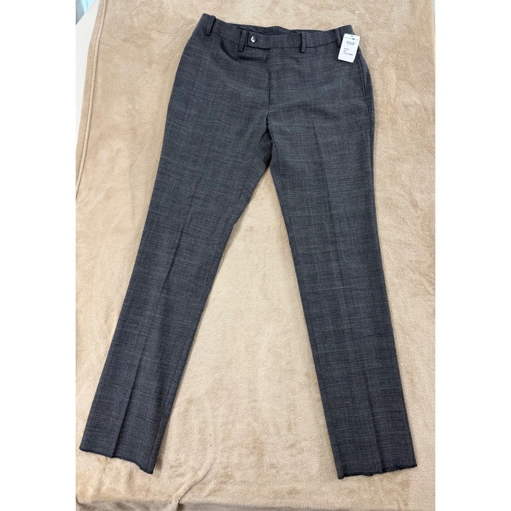 Calvin Klein pants mens size 42 charcoal grey flat front Classic fit NEW